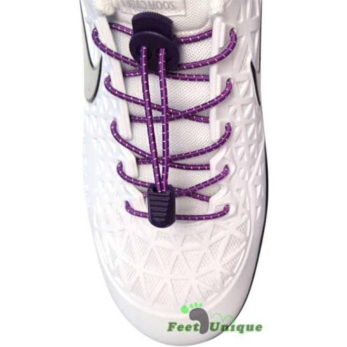 Elastic stripes purple shoelaces