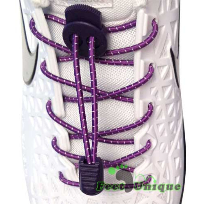Elastic stripes purple shoelaces