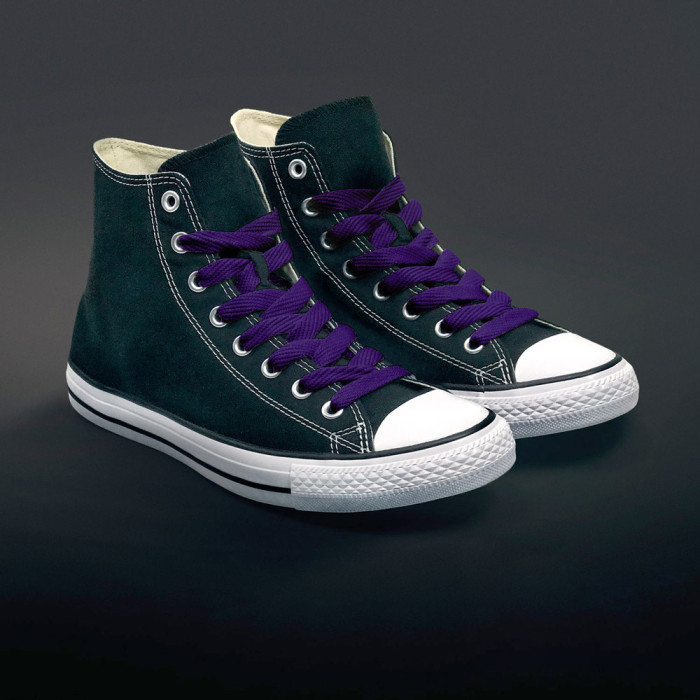 Extra wide purple shoelaces