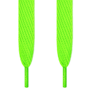 Super wide neon green shoelaces