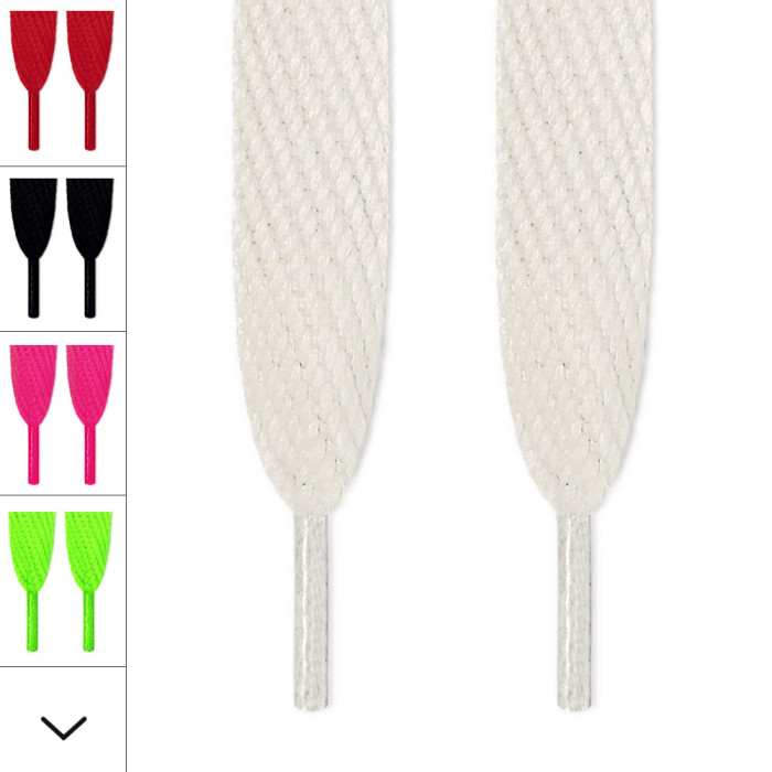 Super wide white shoelaces