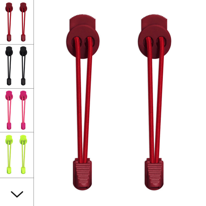 Elastic lock red shoelaces