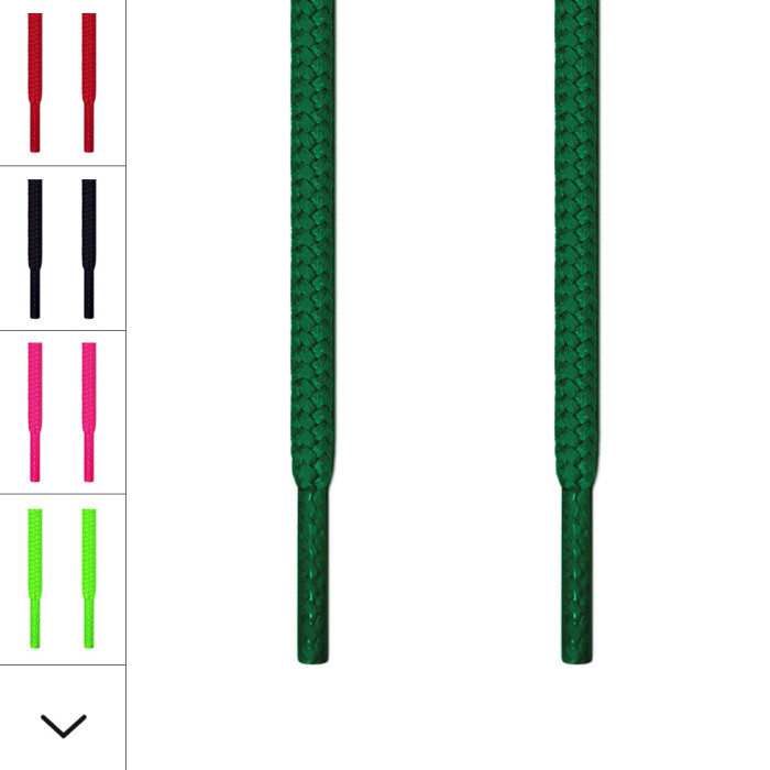 Round green shoelaces