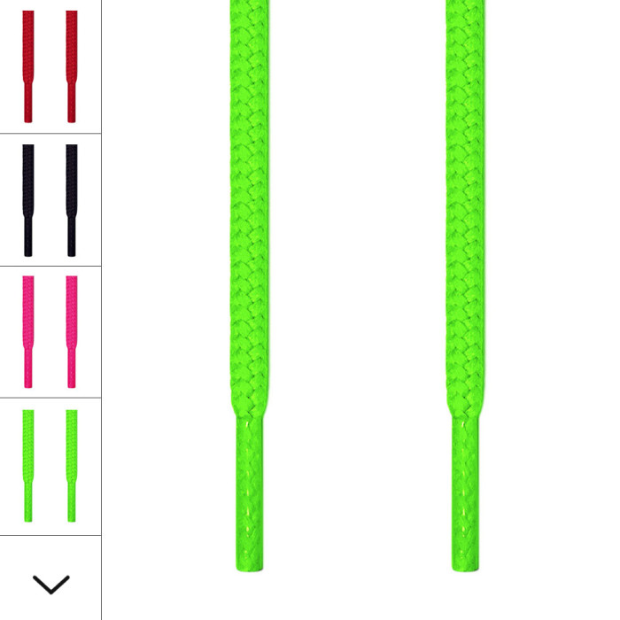 Round neon green shoelaces