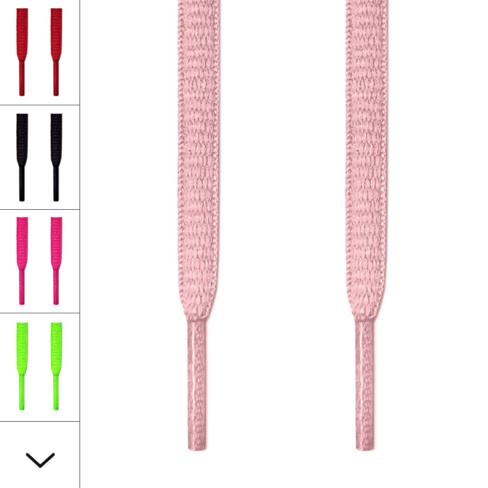 Oval pink shoelaces