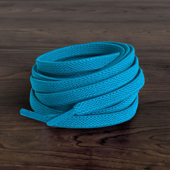 Elastic turquise-blue shoelaces (no tie)