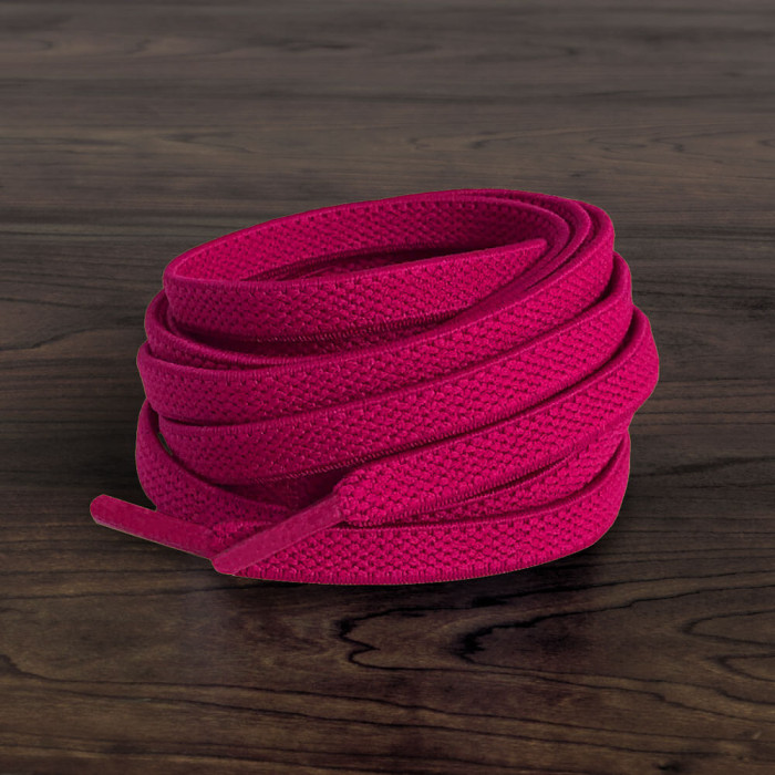 Elastic flat hot pink shoelaces (no tie)