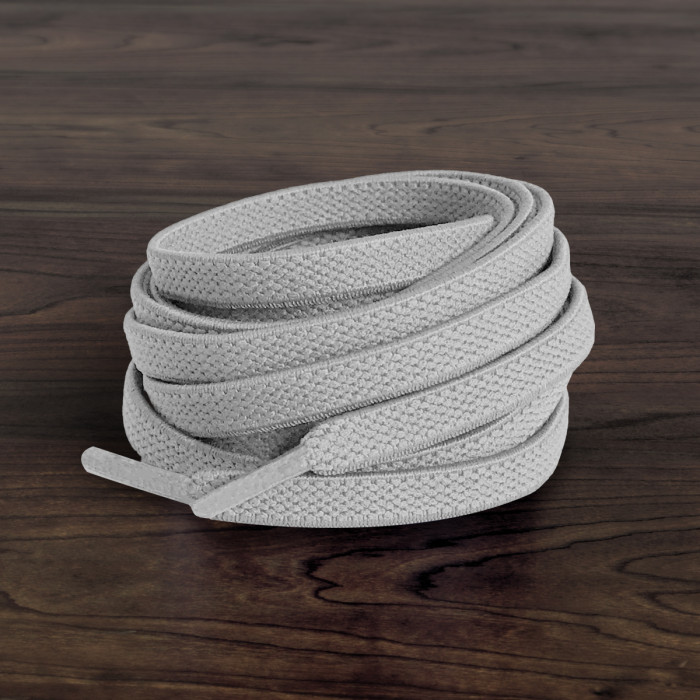 Elastic Flat Light Grey Shoelaces (No Tie)