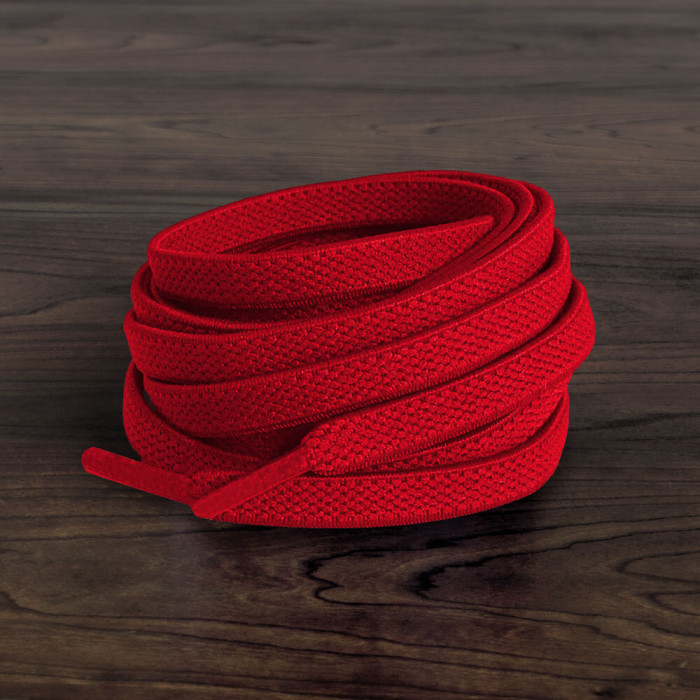 Elastic flat red shoelaces (no tie)