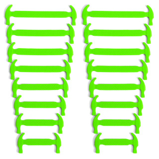 Neon green elastic silicone shoelaces