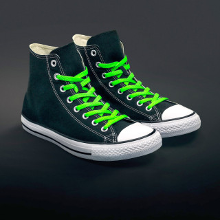 Flat neon green shoelaces