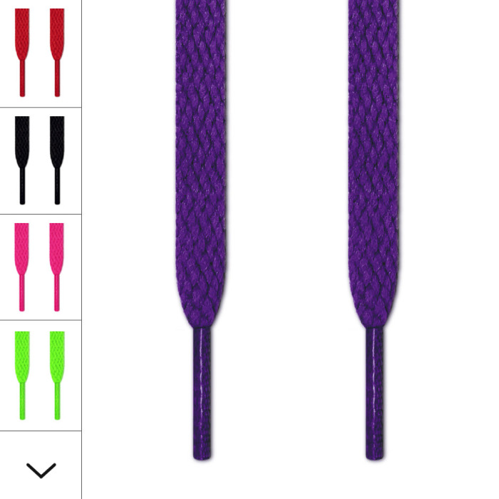 Flat purple shoelaces