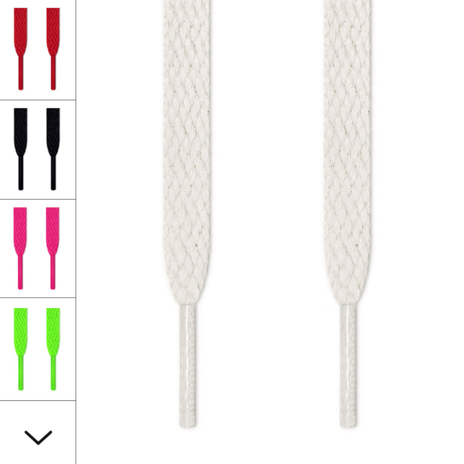 Flat white top shoelaces